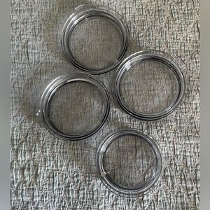 SET OF 4 YETI CLEAR CUP LIDS/TOPS - 3 ARE 4” ROUND & 1 IS 3.5” ROUND - EUC!